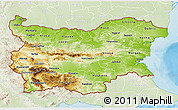 Physical 3D Map of Bulgaria, lighten, land only