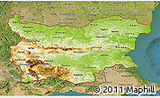 Physical 3D Map of Bulgaria, satellite outside