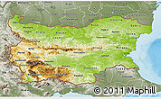 Physical 3D Map of Bulgaria, semi-desaturated, land only