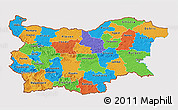 Political 3D Map of Bulgaria, cropped outside