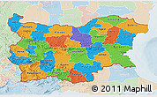 Political 3D Map of Bulgaria, lighten