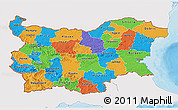 Political 3D Map of Bulgaria, single color outside