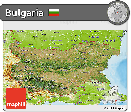 Satellite 3D Map of Bulgaria, physical outside