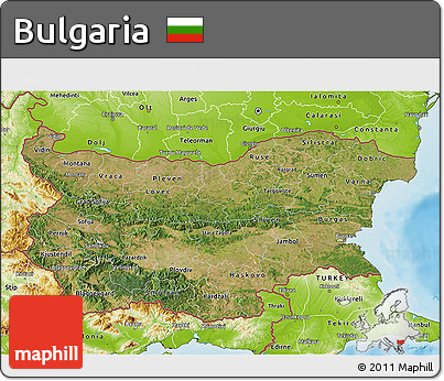 Satellite 3D Map of Bulgaria, physical outside
