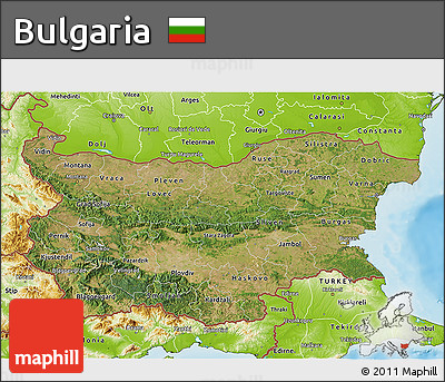 Satellite 3D Map of Bulgaria, physical outside