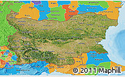 Satellite 3D Map of Bulgaria, political outside
