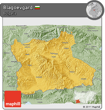 Savanna Style 3D Map of Blagoevgard