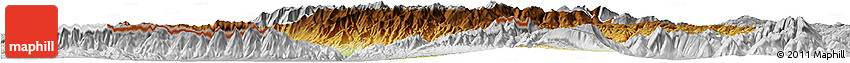 Physical Horizon Map of Blagoevgard, lighten, desaturated