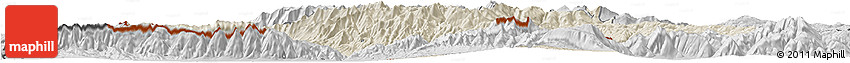 Shaded Relief Horizon Map of Blagoevgard, desaturated