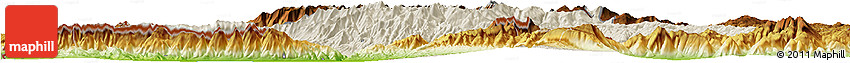 Shaded Relief Horizon Map of Blagoevgard, physical outside Shaded Relief Horizon Map of Blagoevgard, physical outside