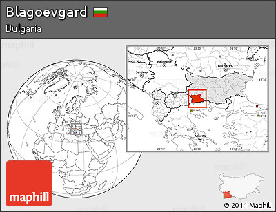 Blank Location Map of Blagoevgard, highlighted country