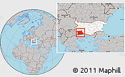 Gray Location Map of Blagoevgard, highlighted country, within the entire country