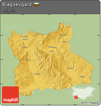 Savanna Style Map of Blagoevgard, single color outside