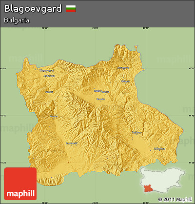 Savanna Style Map of Blagoevgard, single color outside