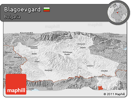 Gray Panoramic Map of Blagoevgard