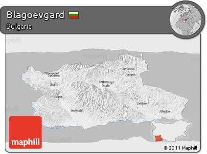 Gray Panoramic Map of Blagoevgard, single color outside