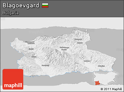 Gray Panoramic Map of Blagoevgard, single color outside