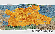 Political Panoramic Map of Blagoevgard, semi-desaturated