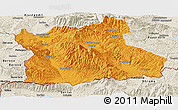 Political Panoramic Map of Blagoevgard, shaded relief outside