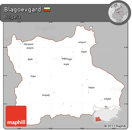 Gray Simple Map of Blagoevgard, cropped outside