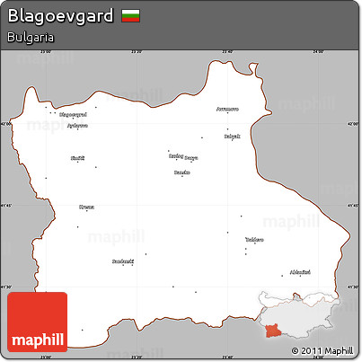 Gray Simple Map of Blagoevgard, cropped outside