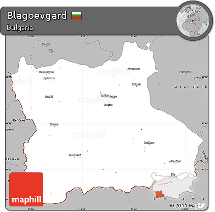 Gray Simple Map of Blagoevgard