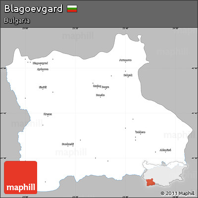 Gray Simple Map of Blagoevgard, single color outside