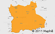 Political Simple Map of Blagoevgard, single color outside, borders and labels