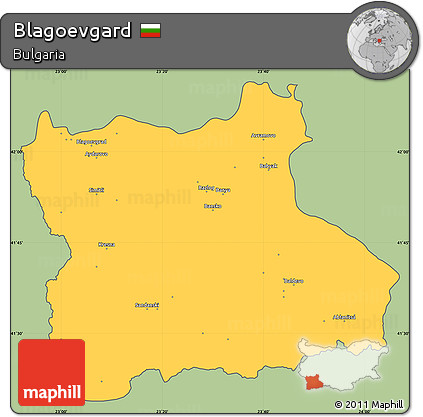 Savanna Style Simple Map of Blagoevgard, cropped outside