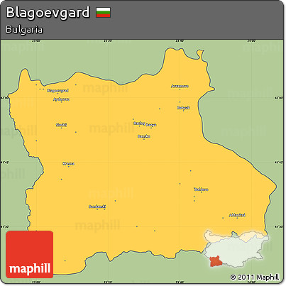 Savanna Style Simple Map of Blagoevgard, cropped outside