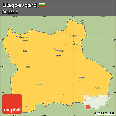 Savanna Style Simple Map of Blagoevgard, cropped outside