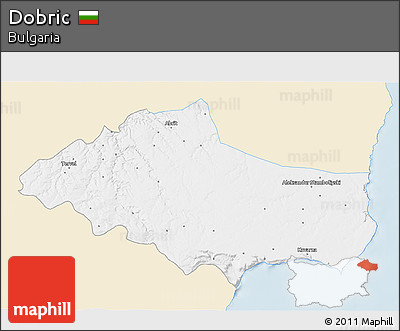 Classic Style 3D Map of Dobric, single color outside