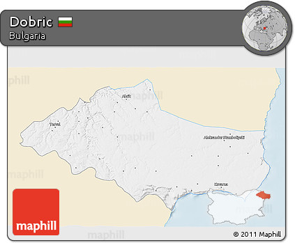 Classic Style 3D Map of Dobric, single color outside