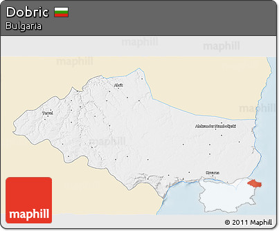Classic Style 3D Map of Dobric, single color outside