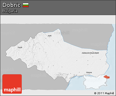 Gray 3D Map of Dobric, single color outside