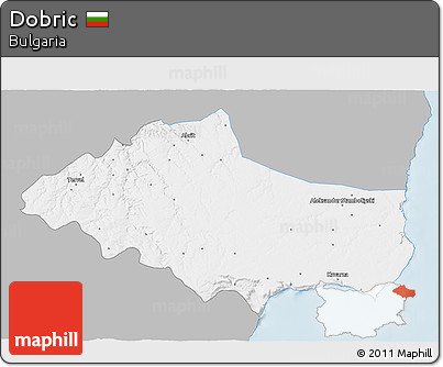 Gray 3D Map of Dobric, single color outside