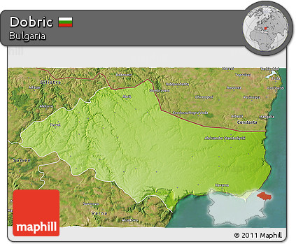 Physical 3D Map of Dobric, satellite outside