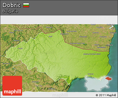 Physical 3D Map of Dobric, satellite outside