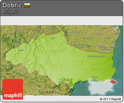 Physical 3D Map of Dobric, satellite outside