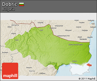 Physical 3D Map of Dobric, shaded relief outside