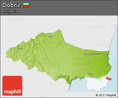 Physical 3D Map of Dobric, single color outside