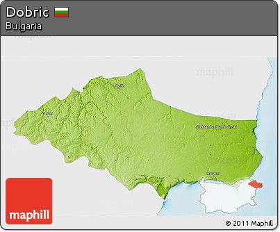 Physical 3D Map of Dobric, single color outside
