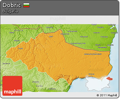 Political 3D Map of Dobric, physical outside
