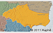 Political 3D Map of Dobric, semi-desaturated