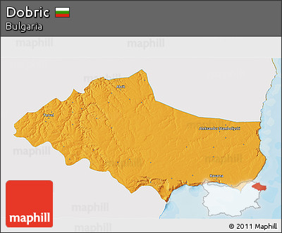 Political 3D Map of Dobric, single color outside