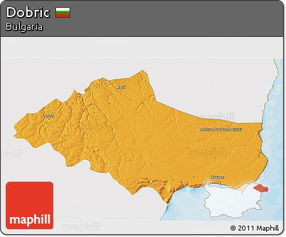 Political 3D Map of Dobric, single color outside