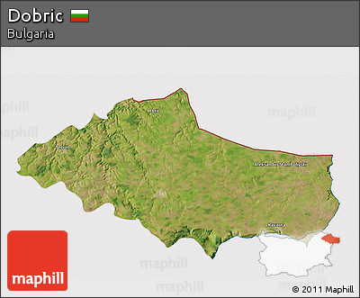 Satellite 3D Map of Dobric, cropped outside