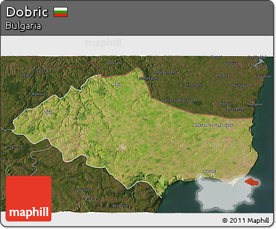 Satellite 3D Map of Dobric, darken