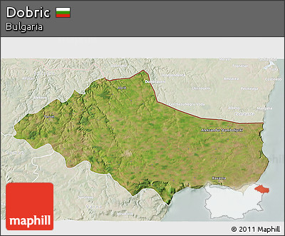 Satellite 3D Map of Dobric, lighten