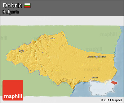 Savanna Style 3D Map of Dobric, single color outside